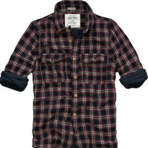 Brand New! $78 Mens Cali Holi Double Layer Check Plaid Long Sleeve Shirt Red Blk